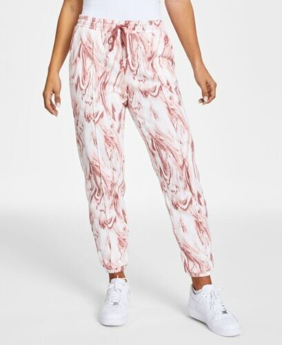 Jenni Womens Jogger Pants Marble Rose Size Medium